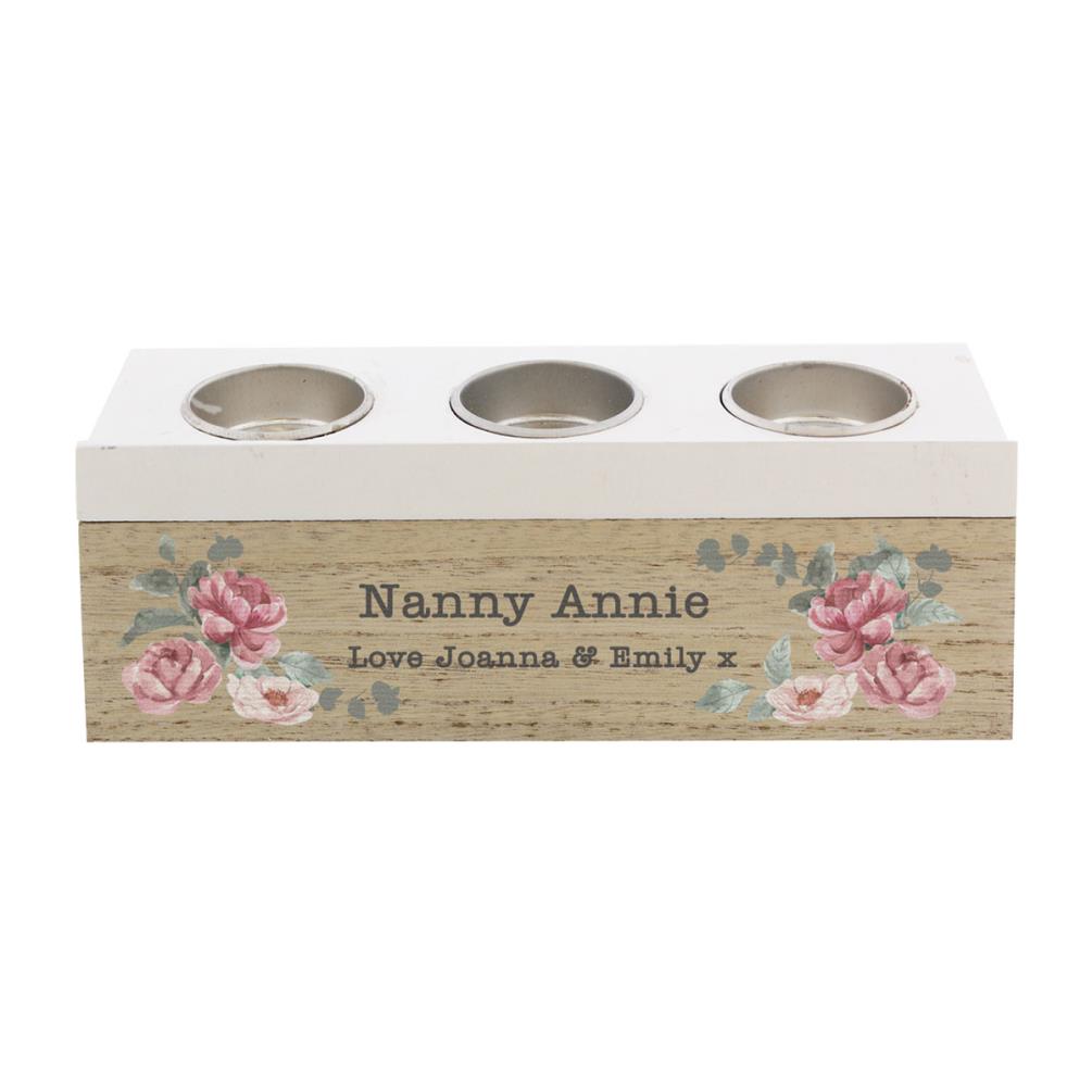 Personalised Floral Watercolour Triple Tea Light Box £15.29